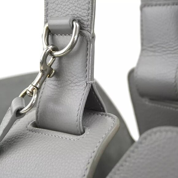 Auth BALENCIAGA North-South Shoulder Bag Gray Leather - Picture 8 of 15